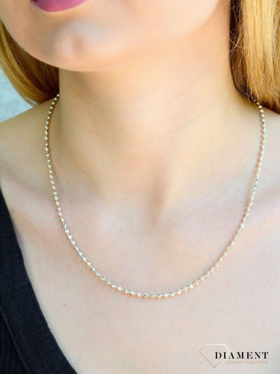 Srebrny łańcuszek 925 ozdobne koraliki 2,7 mm DIA-LAN-5971-925 2,7mm.  Srebrny łańcuszek stanowi idealną oprawę dla rozmaitych modeli wisiorków. Drobne koraliki niezwykle delikatnie prezentują się na kobiecym dekolcie. Idealny (1).jpg